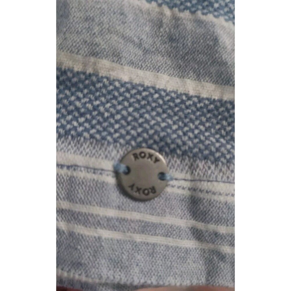 ! Roxy Paradise Calling Woven Poncho Hoodie - Blue Stripes - Women's Size M - Picture 4 of 9